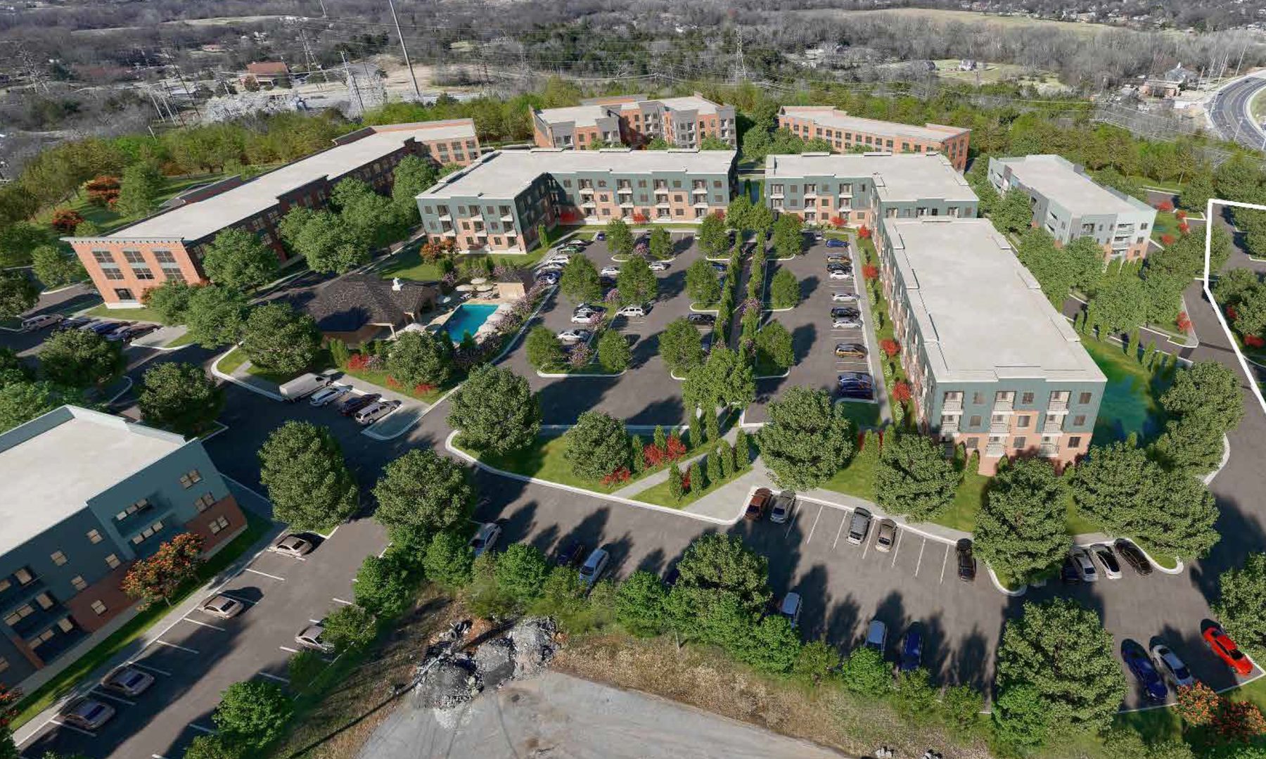 Aerial view of a LEFT Development community